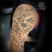 Flowers on Arm top shoulder half sleeve tattoo