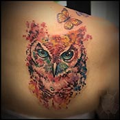 Owl tattoo in color